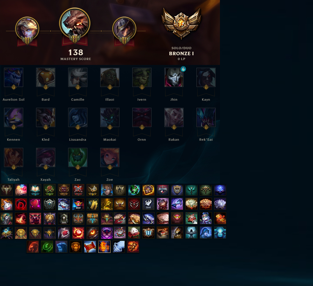 Bronze I 121 Champions 255 Skins Championship Thresh