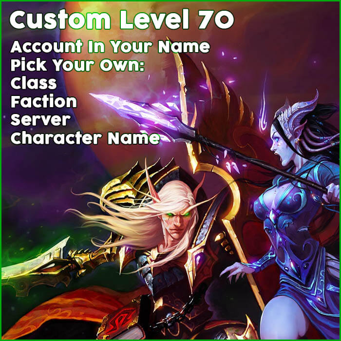 WoW Classic Account  PREMADE Account | Level 70 Of Your Choosing | Pick Your Server and Class